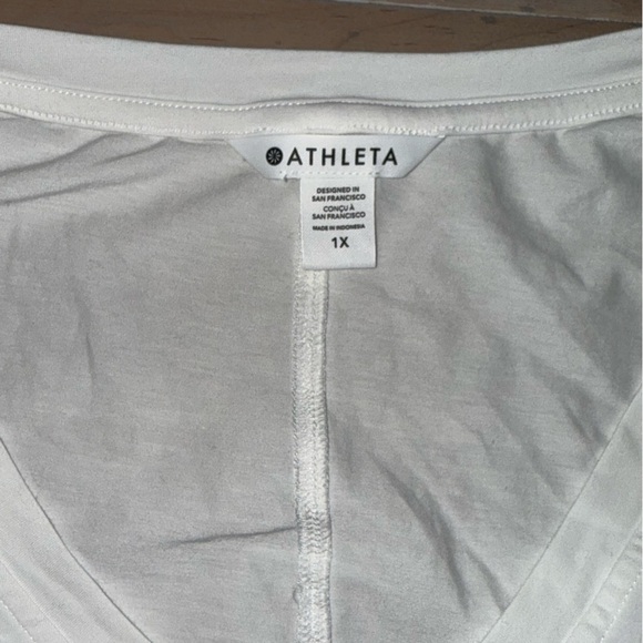 ATHLETA Outbound V-Neck Tee - Plus 1X Bright White - Picture 7 of 10